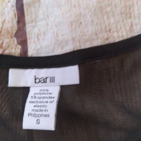 Bar III sheer black smocked peplum top size S NWT - Picture 4 of 4